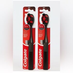 Colgate Optic White Charcoal Soft Toothbrushes for Adults 2 Pack